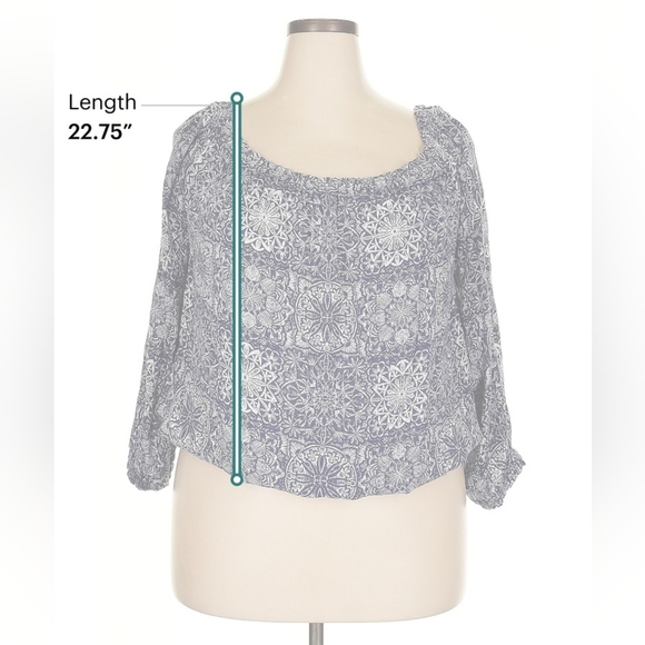 Tommy Hilfiger Blue Printed Rayon Top Size 2X - Picture 6 of 8